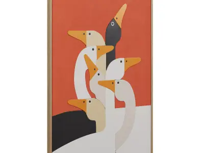 Group of geese wall art 3D model