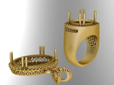 ring and pendant p1 3D print model