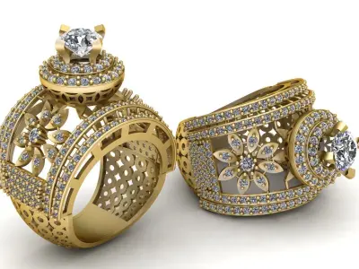 Luxury Wedding Diamond Ring 3d Printable Model 3D print model get
