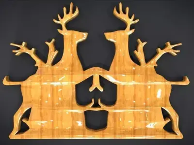 Wall decoration with deer motif Low-poly 3D model