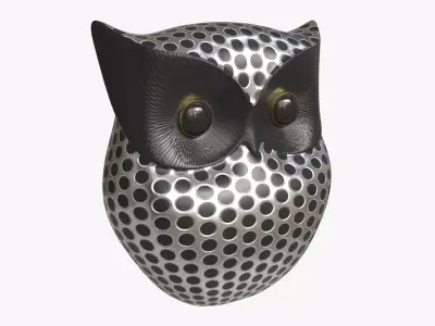 Metal Owl Figurine 3D model