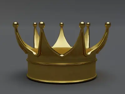 Gold crown Low-poly 3D model