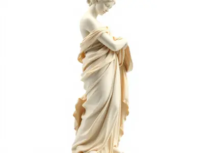Neoclassical Draped Woman Statue model pack Low-poly 3D model