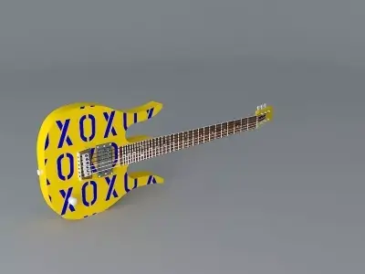 Paul Gilberts custom built 31 fret Danelectro Longhorn guitar Free 3D model