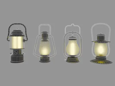 Collection of lanterns Free low-poly 3D model