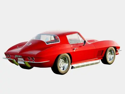 Chevrolet Corvette C2 Stingray 1967 Low-poly 3D model