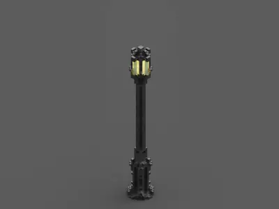 Modular Voxel Street Light Free Sample Free low-poly 3D model