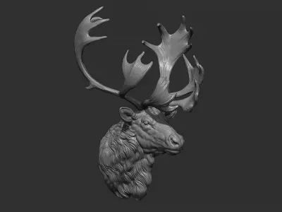 Reindeer head 3D print model