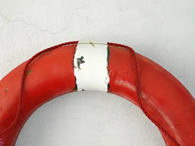 1950s Red White Nautical Life Preserver 3D model