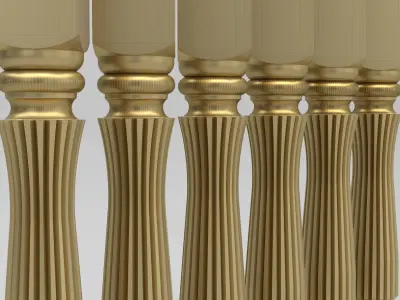 Carved Baluster 3D model 3