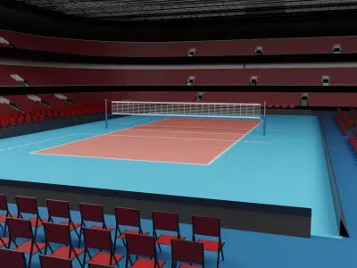 Volleyball Stadium Low-poly 3D model