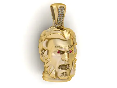 DEVIL GOLD PENDANT 3D PRINTABLE MODEL  3D print model