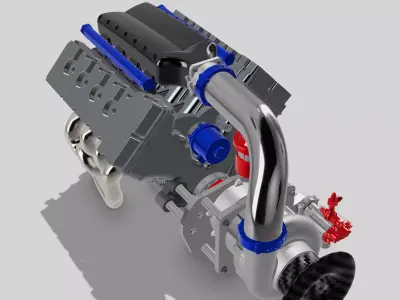 Procharged Coyote MMR Billet w dry sump 3D print model