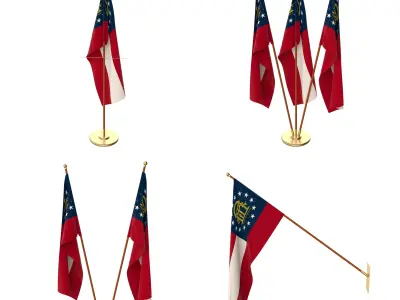 Georgia State Flag Pack 3D model