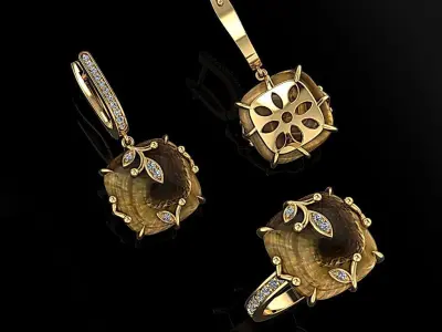 Ring and Earrings 147 3D print model