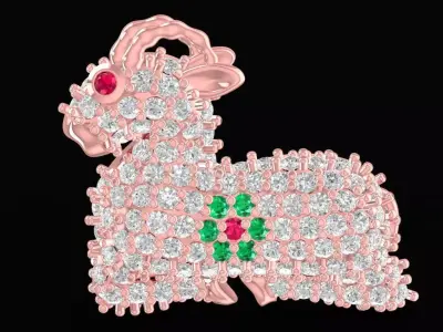 Luxury Zodiac Goat Pave Pendant 3D Model  2287 3D print model