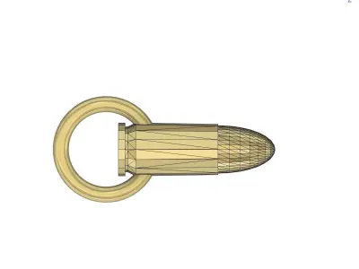 9mm bullet replica with and without keychain  Free 3D print model