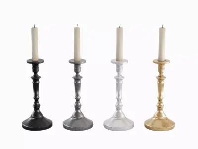 Vintage Candlestick Pack 3D Model Collection