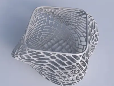 Bowl helix with lattice tiles 3D print model