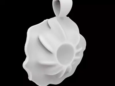 Rose Pendant Flat Back 3D Print Model 3D print model