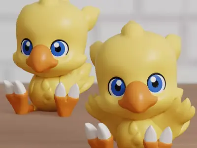 Chocobo Chibi 2 Models Final Fantasy 3D print model