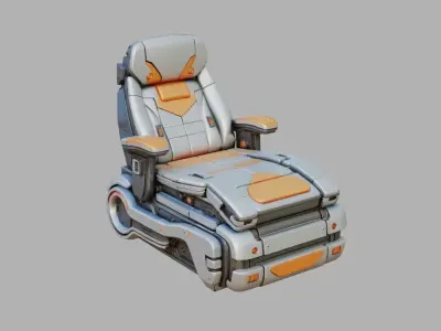 Sci Fi Bed Low-poly 3D model