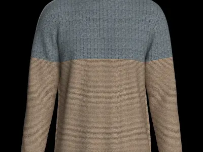 Male knit long sleeve 3D model