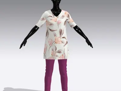 Female Cloth Dress Low-poly 3D model