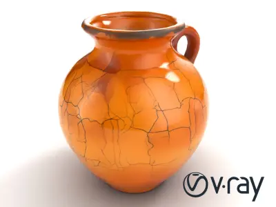 Rustic Cracked Amphora model pack Low-poly 3D model