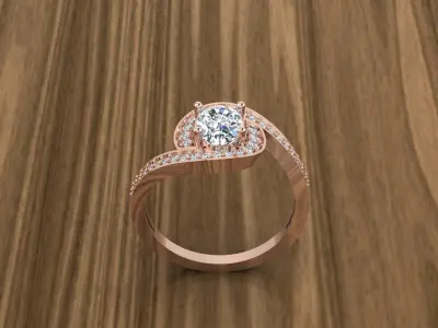 Diamond Jewelry Ring 3D print model 33