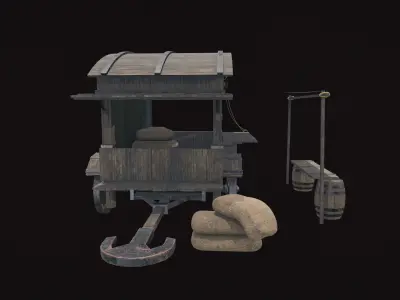 Carriage 01 Low-poly 3D model purchase