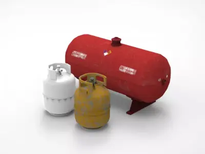 Gas Propane Tank Container Collection Low-poly 3D model