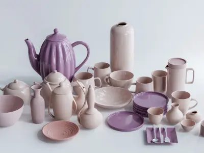 Decorative Porcelain Set 3D model