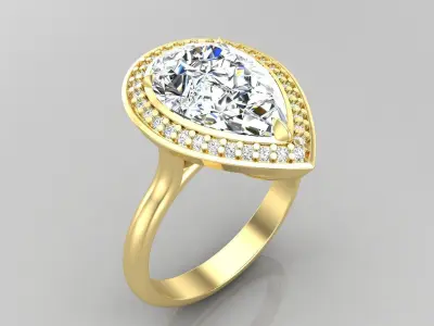 Ring M55 The luxury female ring with gems wedding 3D print model