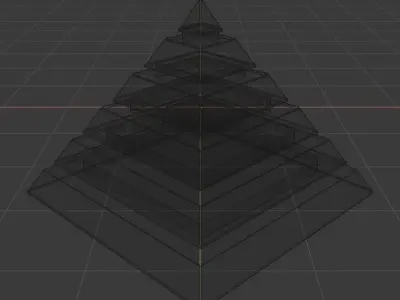 Pyramid with Squared Spike Low-poly 3D model
