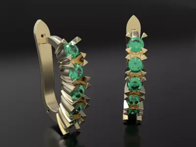 Earrings with gems 3D print model purchase