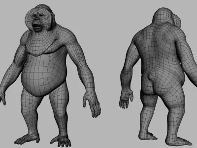 Orangutan BaseMesh Low-poly 3D model