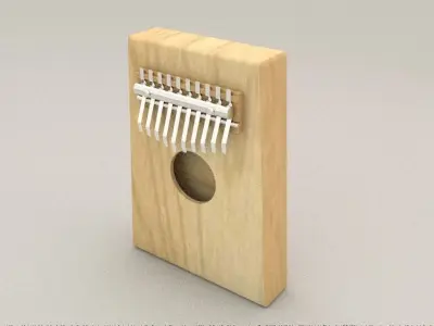 Kalimba wooden hammered dulcimer 3D model