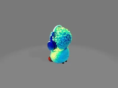 Adorable 3D Model of a Fluffy Sheep Low-poly 3D model