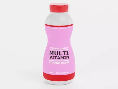 Multivitamin Drink - Product Concept Packaging Low-poly 3D model
