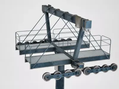 Ski lift pole large 3D model