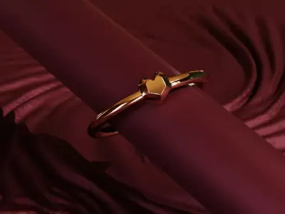 Gold ring Minimal - Womens- OBJ STL Blender File included 3D print model