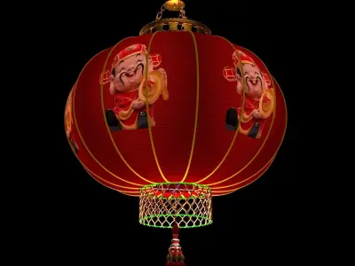 Chinese red lantern Low-poly 3D model purchase