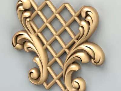 Carved decor central 038 3D model