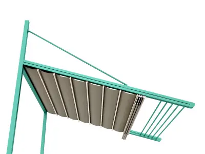 Motorized Pergola 3 copper patina 3D model