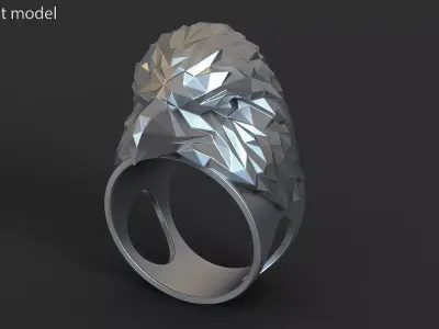 Eagle vol3 polygonal ring jewelry 3D print model