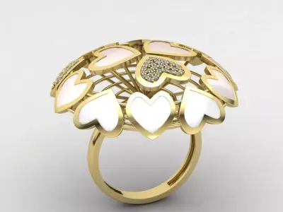 Heart ring 01 3D print model