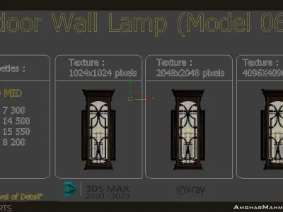 CLASSICAL OUTDOOR WALL LAMP -Model 06- Low-poly 3D model
