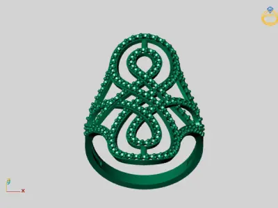 Vintage Womens Diamond Ring Women Rings 3dmodels 3D print model 3D print model 26
