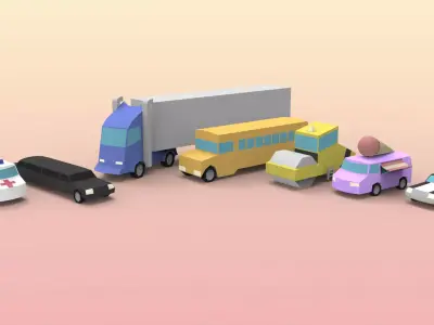 Low Poly Utility Vehicles Low-poly 3D model